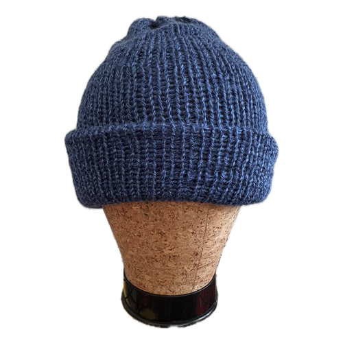 Navy Blue Knit Machine Tobbogan