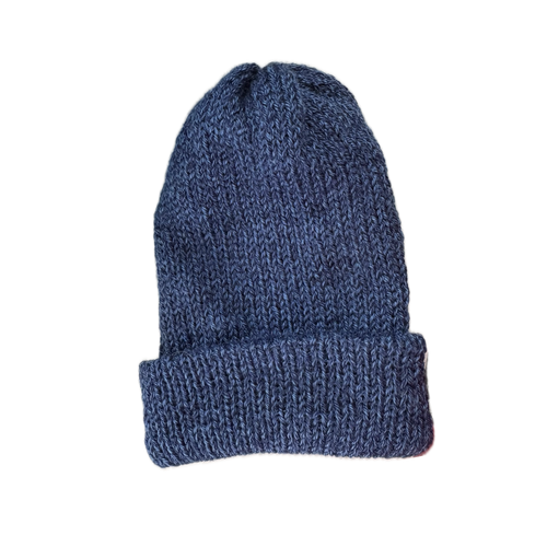 Navy Blue Knit Machine Tobbogan