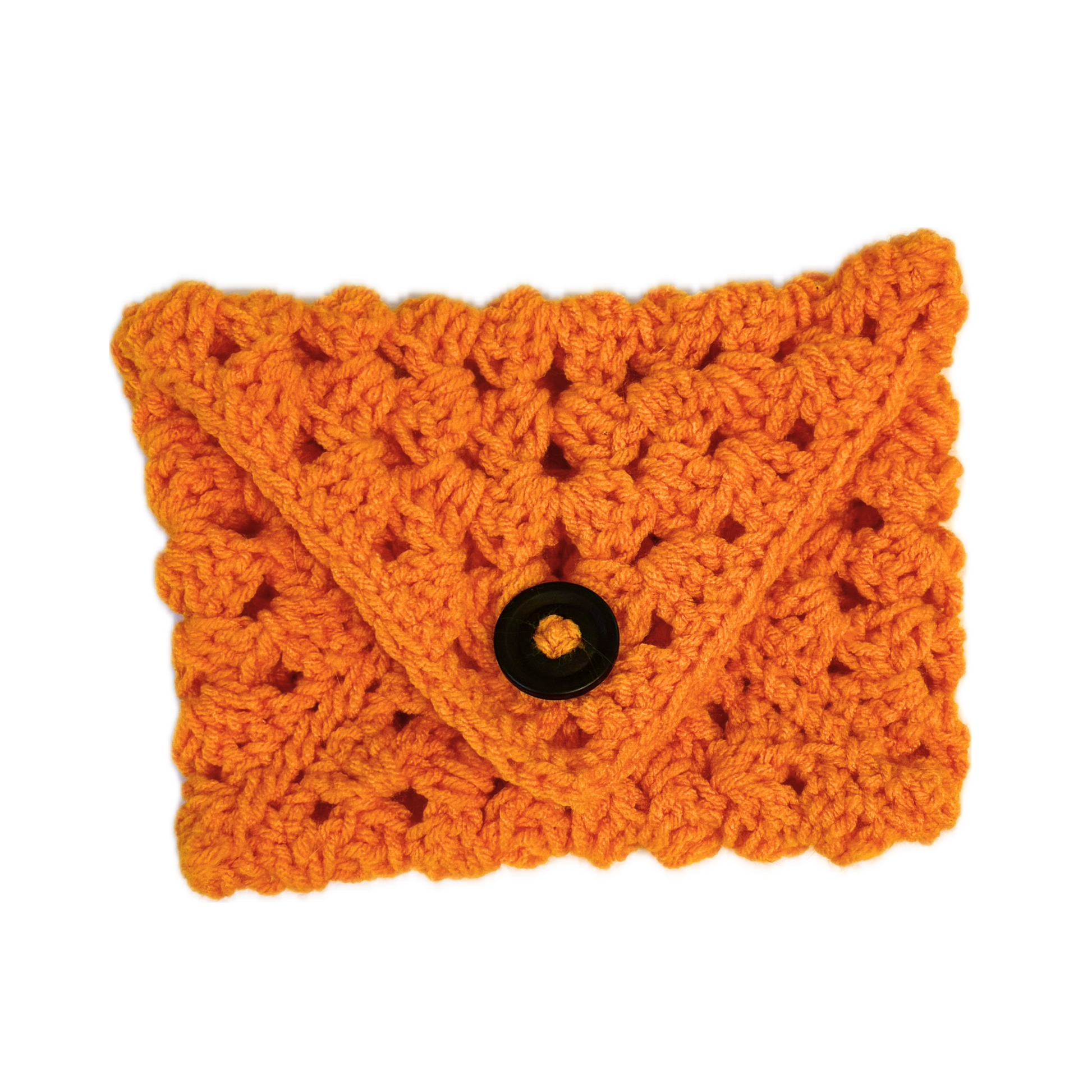 Love Note Orange Button Pouch