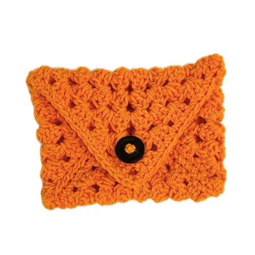 Love Note Orange Button Pouch