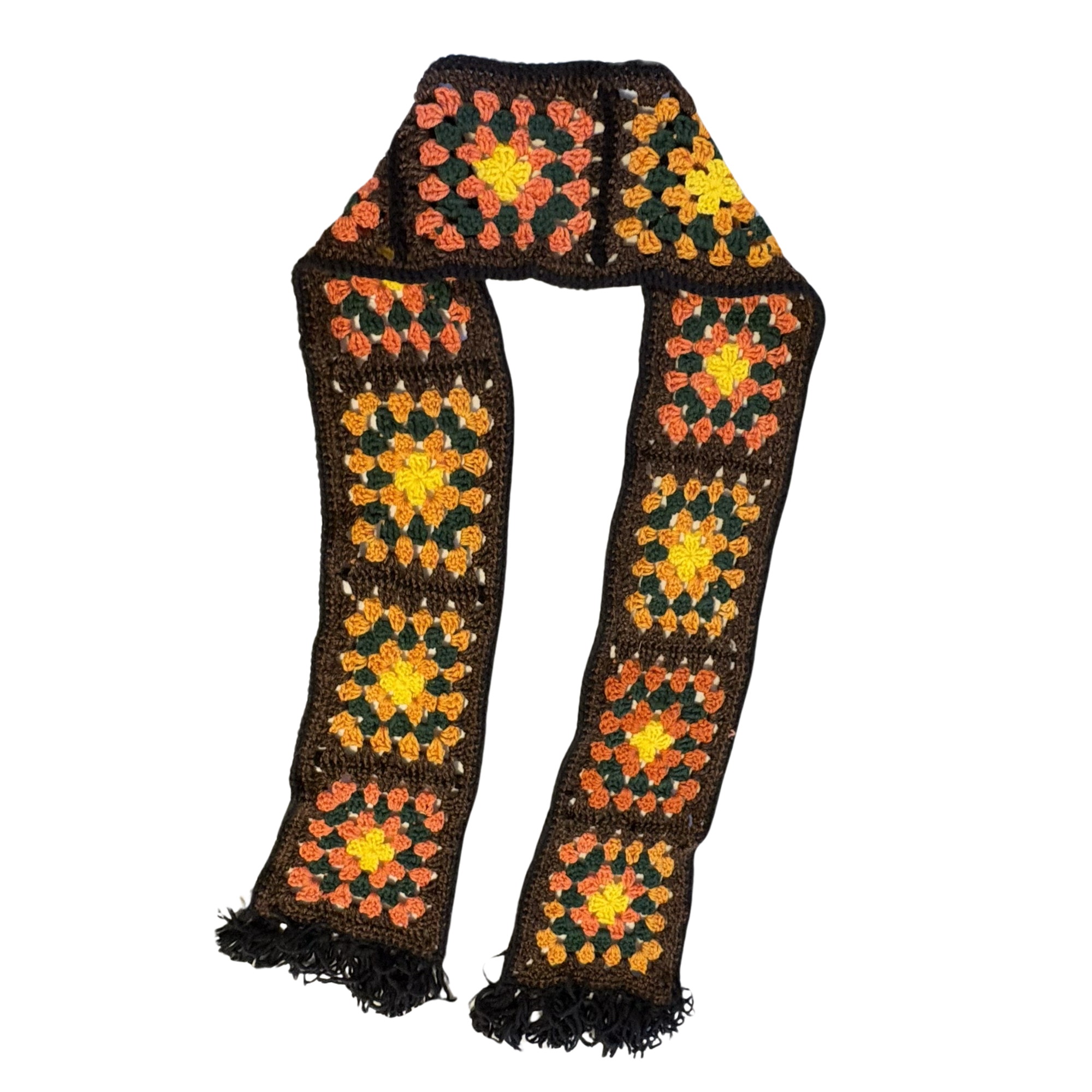 Dee's Granny Square Scarf With Tassels