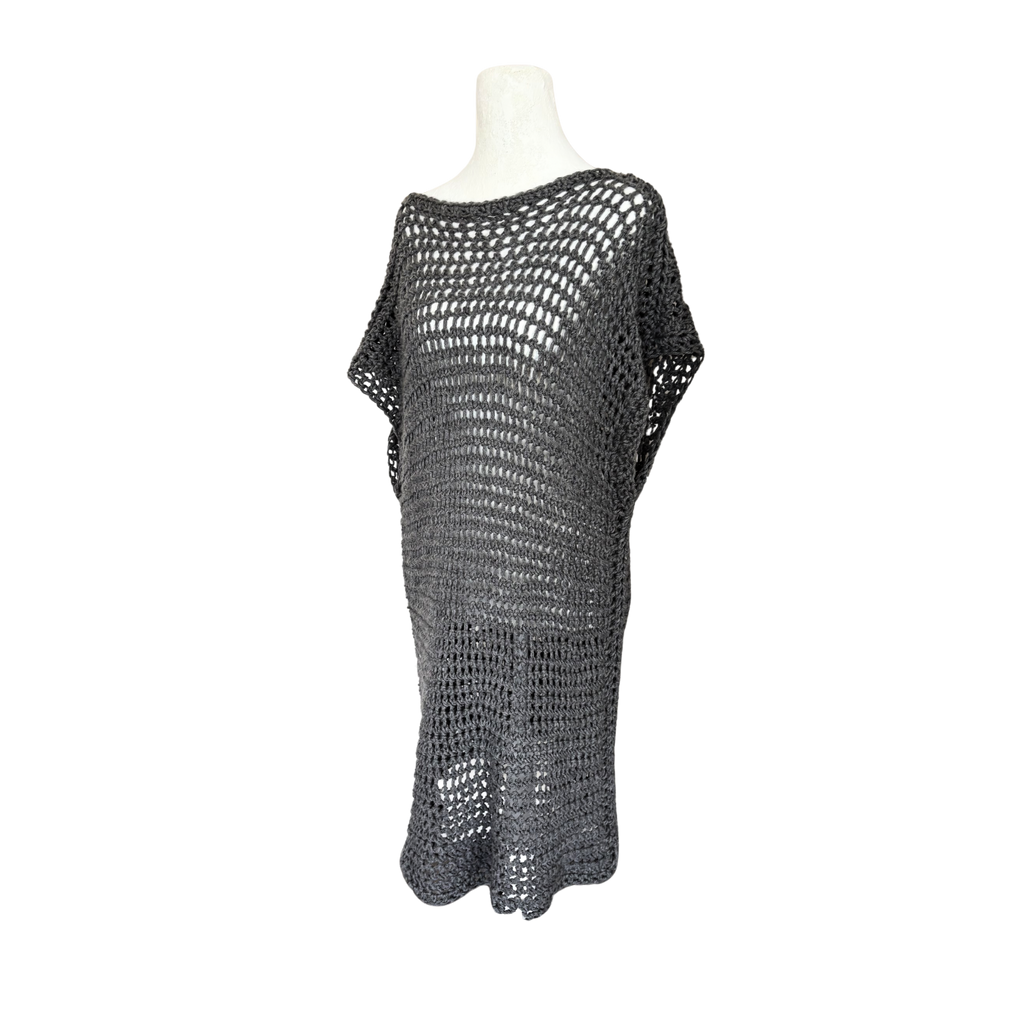 Faux Chainmail Grey Yarn Tunic Dress