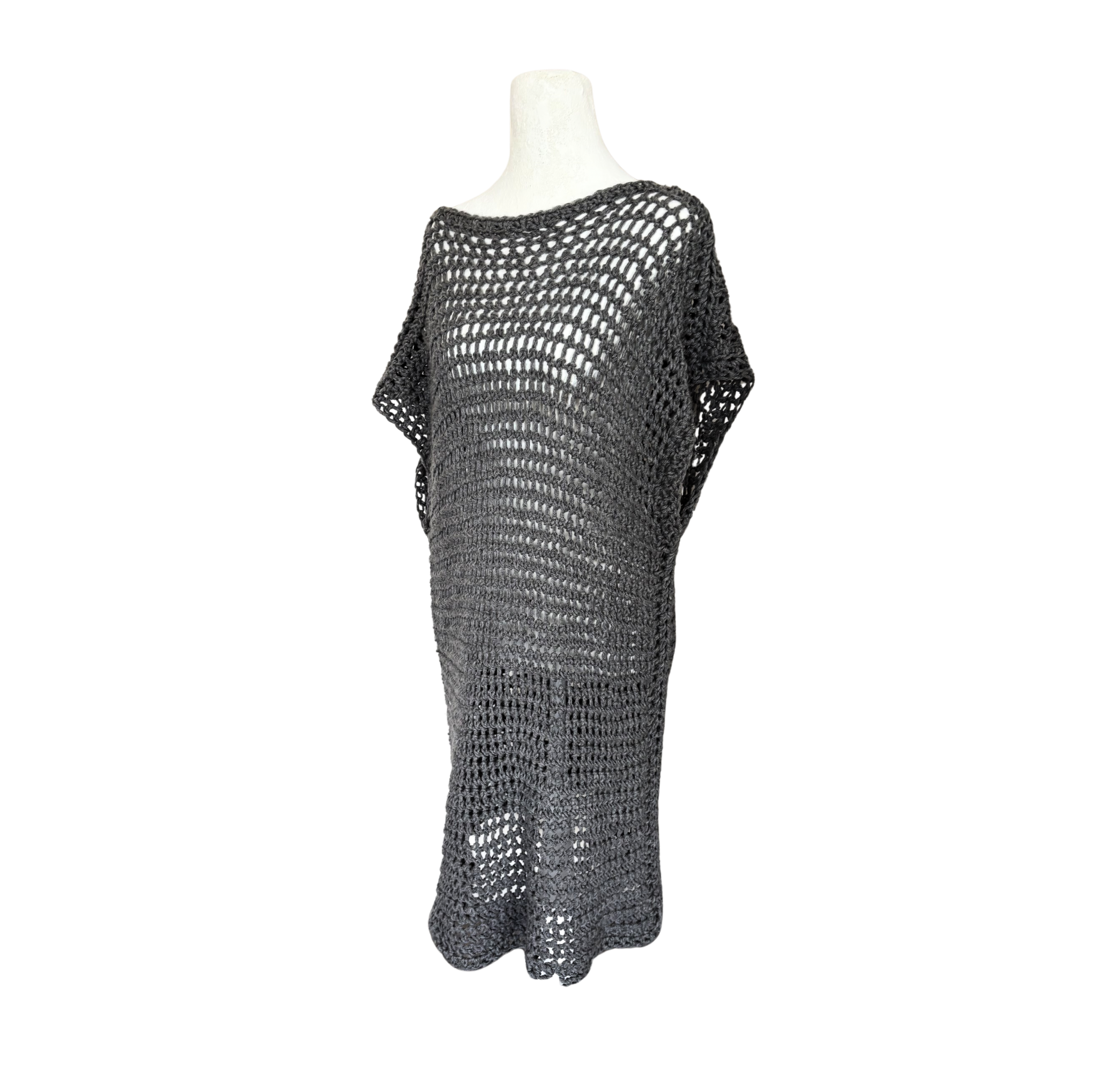 Faux Chainmail Grey Yarn Tunic Dress