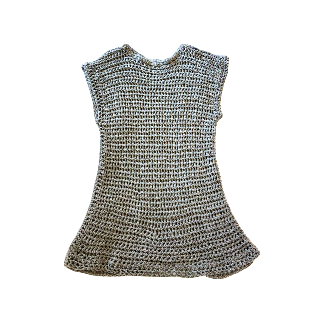 Faux Chainmail Grey Yarn Tunic Dress