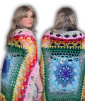 Gay Pride Rainbow Flag Square Beige Trim Tie Up Wrap Shawl/Skirt