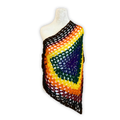 Rainbow Gay Pride Black and Brown Trim Triangular Tie Up Wrap Shawl/Skirt