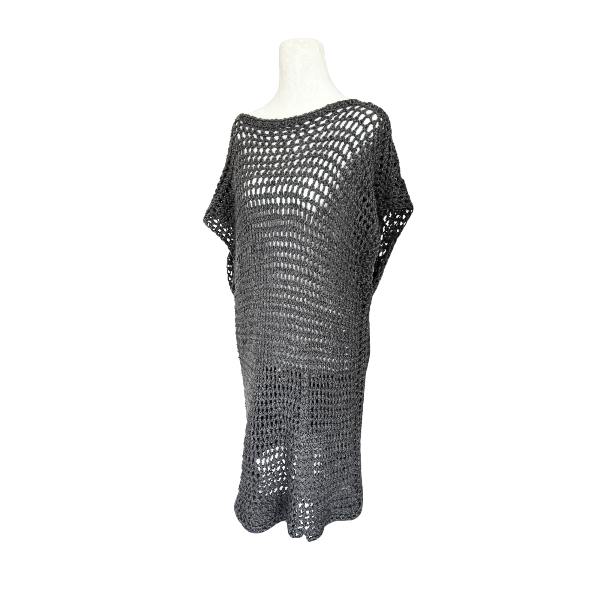 Faux Chainmail Grey Yarn Tunic Dress