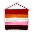 Lesbian Pride Flag Mini Wall Hanging Tapestry with Fusible Interfacing Reinforced Back