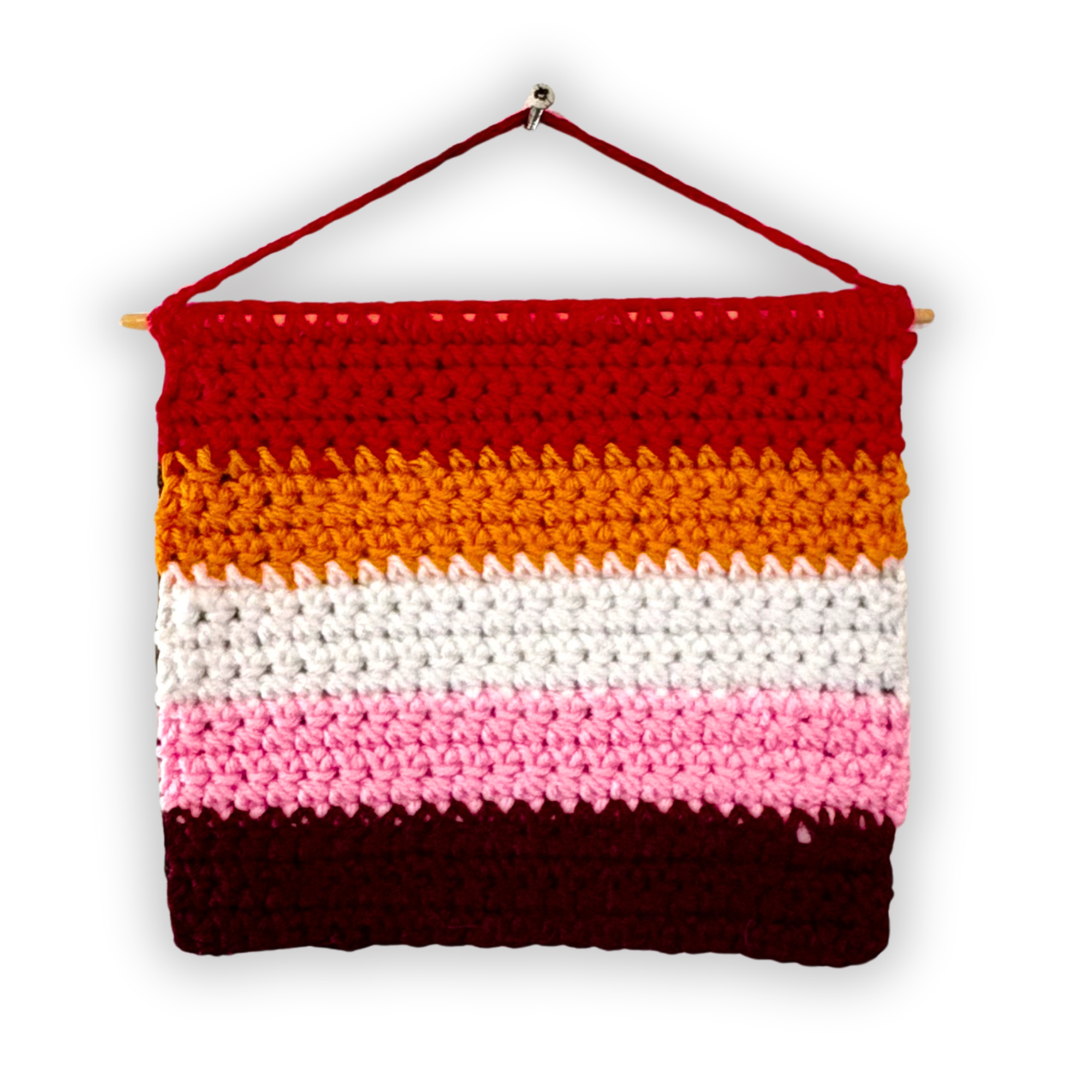 Lesbian Pride Flag Mini Wall Hanging Tapestry with Fusible Interfacing Reinforced Back