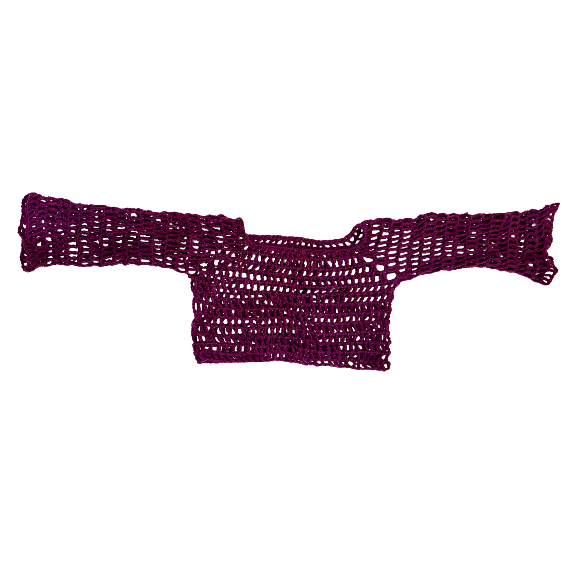 Deep Purple Loose Fit Crop Fairy Sleeve Sweater Top