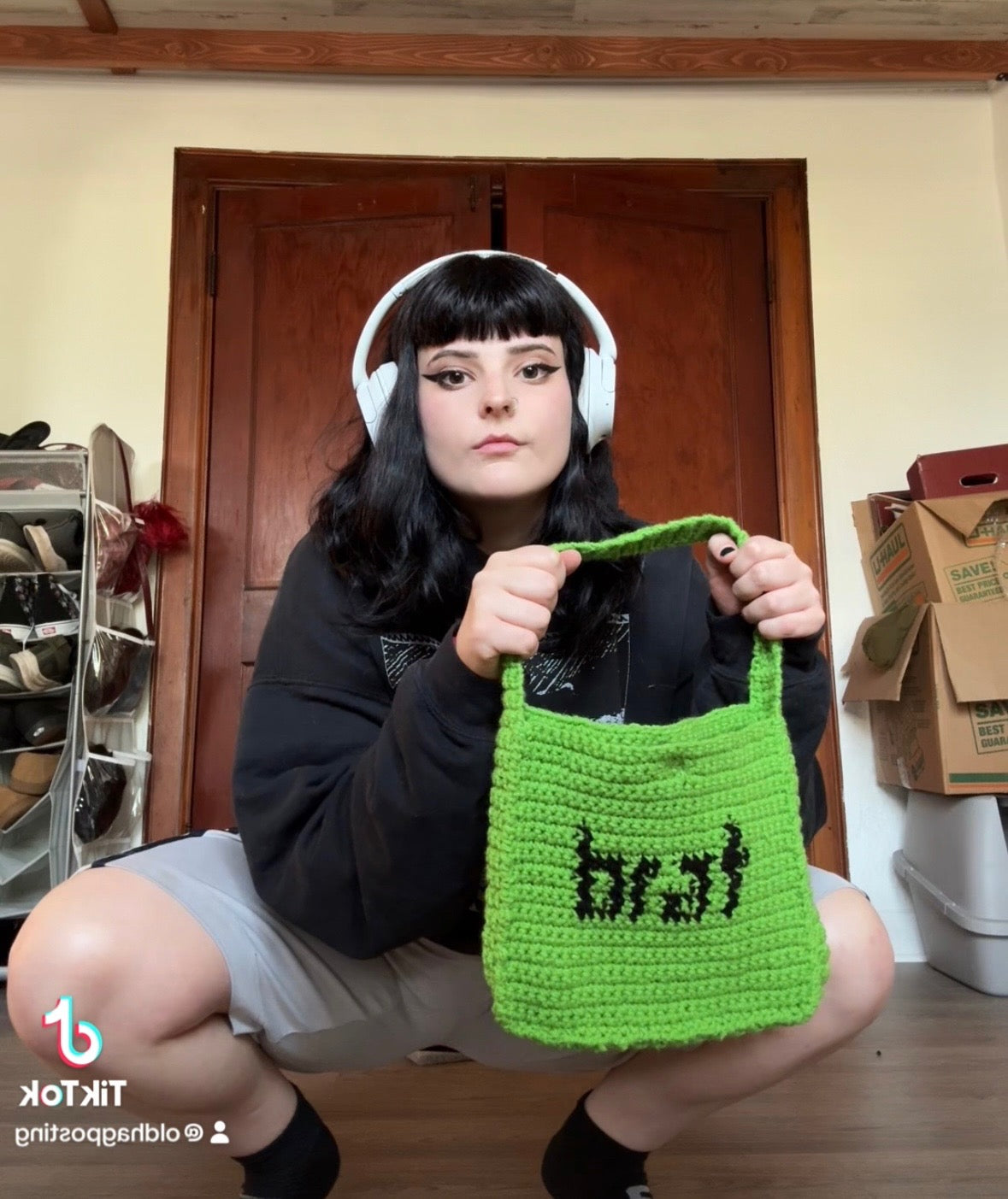 Bright Green Pop Star Album Cover Purse