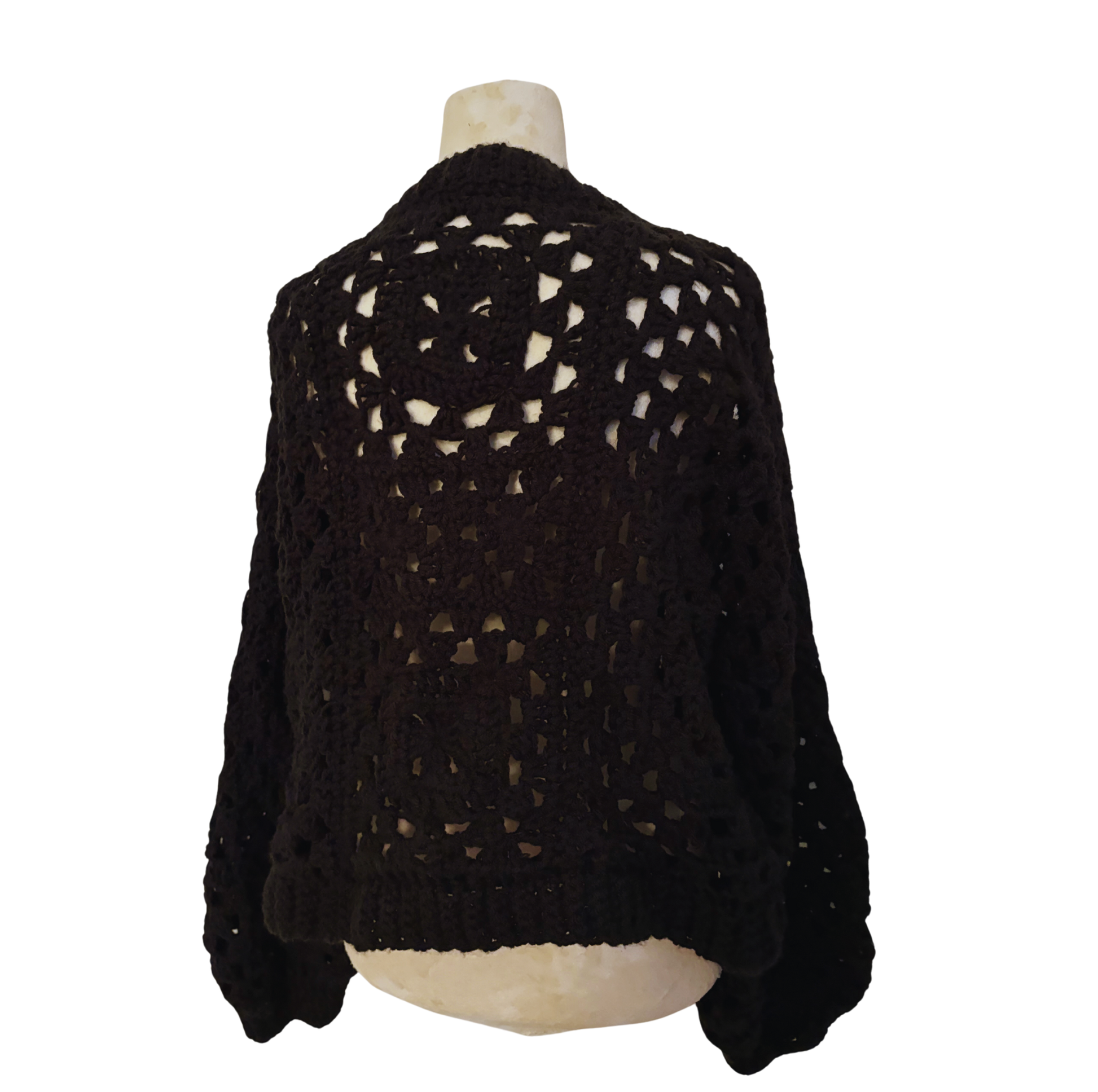 Granny Stitch Black Cardigan