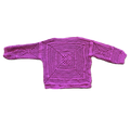 Pink Lattice Crochet Loose Fit Sweater