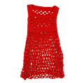 Red crochet dress on a white background